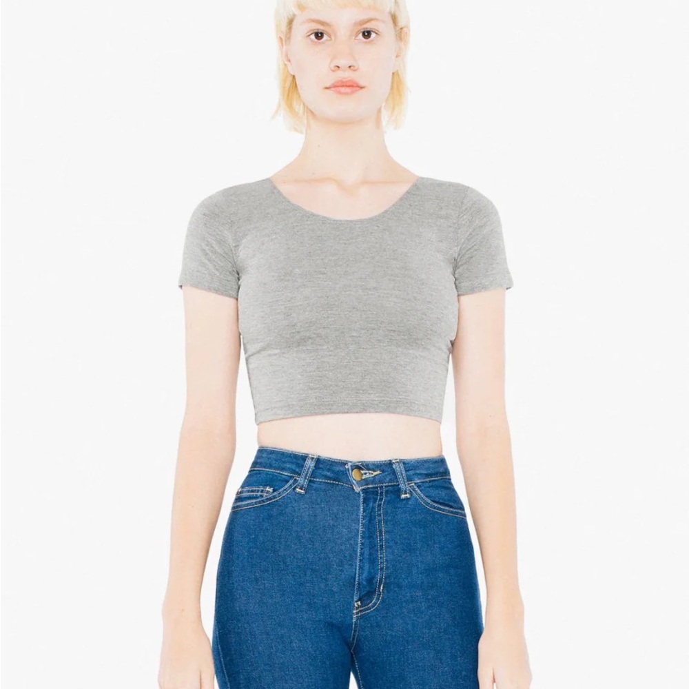 American Apparel Light Gray Women's Crop Top